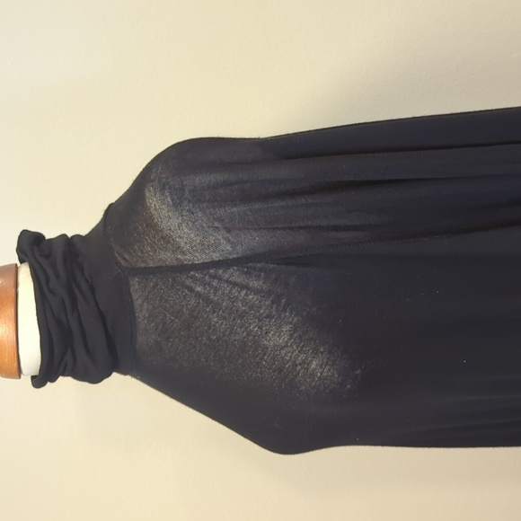 Zara, black sheer oversized top with long sleeve,stretchy,turtleneck - Picture 5 of 8